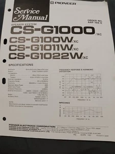 Pioneer CS-G100W CS-G1000 CS-G1011W CS-G1022W Lautsprecher Service Handbuch Original - Bild 1 von 3