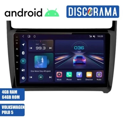 AUTORADIO ANDROID VOLKSWAGEN POLO 5 4/64GB 2008-2020 STEREO AUTO TOUCH 9" WIFI - Immagine 1 di 4