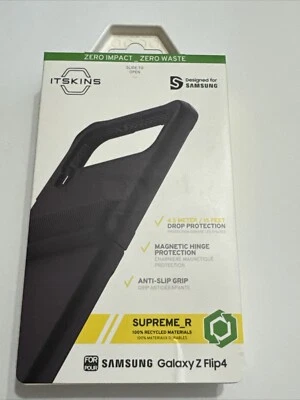 ITSKINS Supreme_R 系列保护壳 适用于三星 Galaxy Z Flip4 - 黑色 — 第 1/4 张图片