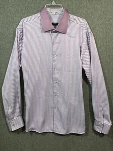 Marengo MST Herren XL Lila Oberhemd Langarm Knopfleiste Nadelstreifen MS46 - Bild 1 von 8