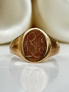 Vintage Siegelring 9 kt Gold Initialen - Bild 1 von 6