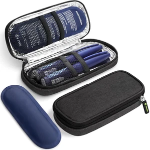 Insulin Pen Cooler Travel Case with 2 X 90G TSA Approved Ice Packs, Diabetic Med - Picture 1 of 12