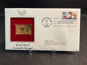 1993 PCS World War II Treating the Wounded 29¢ FDC 22K Gold Stamp Replica - Picture 1 of 3