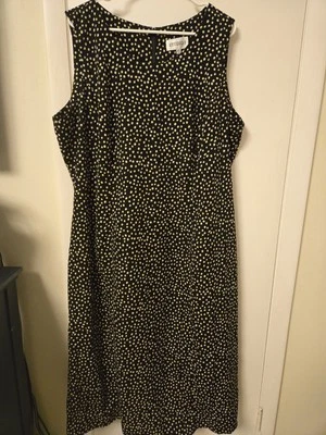 Studio I Womens Plus Size 24W Black Polka Dot Sleeveless Midi Dress - Image 1 of 2