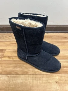 Minnetonka Blue Suede Sheepskin Ankle Boots Womens 10 (b5L) - Picture 1 of 8
