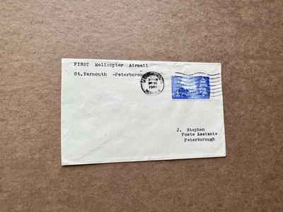 Great Britain 1948 First Helicopter Cover +Franking #SGC2 +Yarmouth-Peterborough - Image 1 of 2
