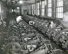 WWII ROWS OF NEW ARMY MILITARY INDIAN SCOUT MOTORCYCLE-S COMPANY MFG 8X10 PHOTO