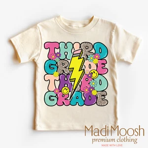 Third Grade Lightning Bolt Back To School Shirt - School Shirt - Picture 1 of 8