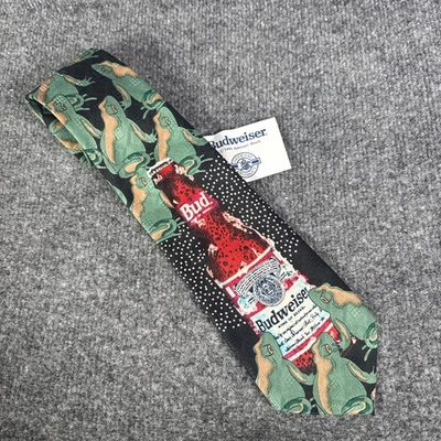 Винтажный 1995 Anheuser-Busch Budweiser лягушка новинка официальный продукт ретро галстук новый - Изображение 1 из 4