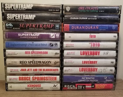 Hair Metal Alternative Hard Rock Cassette Tape Lot Of 20 Supertramp Dire Straits - Image 1 of 3