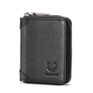 BULL CAPTAIN 475 RFID cerniera antifurto strato superiore pelle bovina multi-carta slot card H - Foto 1 di 10