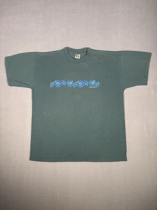 Vintage Hawaii Shirt XL Green Simple Cool Flowers Floral Ocean Surf Chill Y2K - Picture 1 of 7