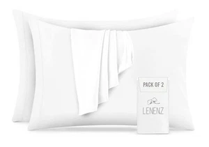 2 Pack Poly Cotton Pillow Cases - Standard Size, Queen 20 x 30 inches - Plain... - Bild 1 von 7