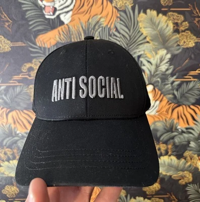 ANTI SOCIAL HAT  ADJUSTABLE SNAPBACK BASEBALL /CAP, BLACK - Image 1 of 3