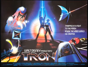 Tron ORIGINAL Quad Movie Film Cinema Poster Jeff Bridges Disney 1982 - Imagen 1 de 5