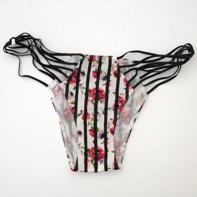 NEW Victoria's Secret VTG 2014 Strappy Satin Cheekini String Bikini Panty SMALL - Image 1 of 4