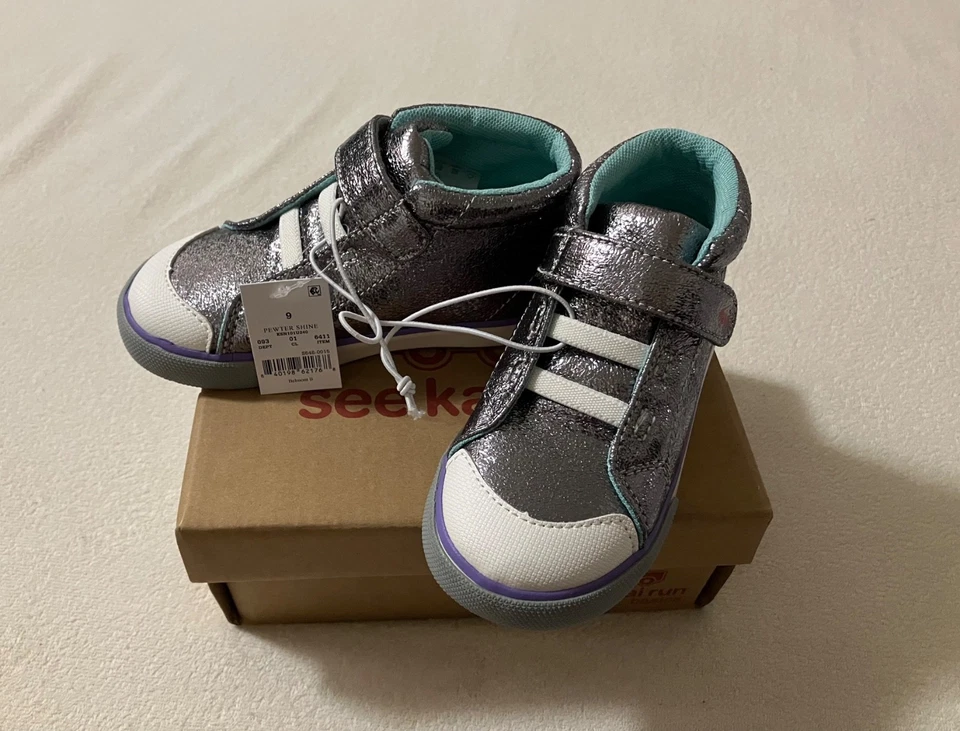 NWT See Kai Run Basics Toddler Girl High Top Sneakers - Size 9 - Image 1 of 4