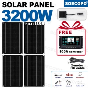 3200W Solarpanel Kit - 4x800W High-Efficiency + 100A Controller Full Accessories7f - Bild 1 von 9