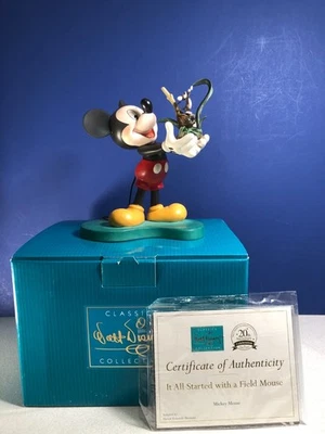 Disney WDCC Todo comenzó con un ratón de campo Mickey Mouse 4024288 con caja y certificado de autenticidad Foto 1 de 4