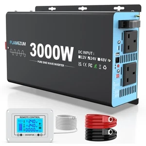 3000W 6000W Pure Sine Wave Inverter Power 24V to 240V Converter Camping Boat Car - Picture 1 of 9