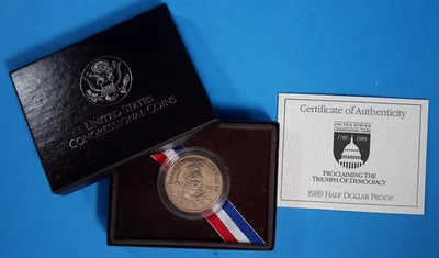 1989 S U.S. Congressional Coins Half Dollar Proof with Box COA - Image 1 of 4