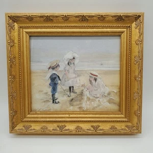 Vintage John Strickland Goodall Children Beach Watercolor Print Framed1909-1996. - Picture 1 of 7
