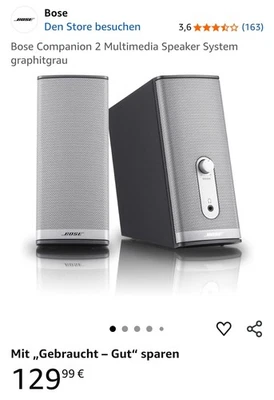 Bose Companion 2 Series II - Multimedia Speaker System PC Lautsprecher - Bild 1 von 3