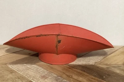 Vintage Antique Red Tin Scale Pan Tray with Attached Base  13” X 6.25” X 3.75” - Image 1 of 4