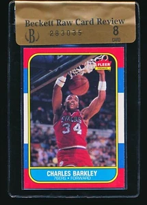 1986 Fleer CHARLES BARKLEY RC #7 RCR BGS 8 - Picture 1 of 2