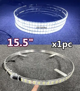 Parts: 1PC 15.5" DOUBLE ROW Pure WHITE 6000K LED Wheel Rings Rim Lights - Picture 1 of 1