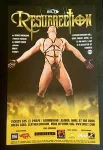 (MÄNNLICHER AKT) SELTEN Vintage 2003 RESURRECTION Poster Mr. Leatherman Toronto - Bild 1 von 3