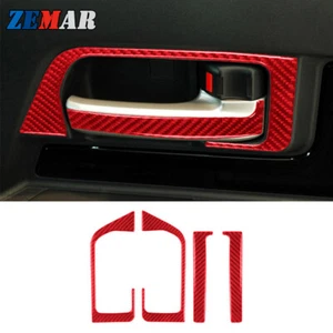 4x Red Carbon Fiber Inner Door Handle Cover Trim For Toyota FJ Cruiser 2007-2014 - Imagen 1 de 14