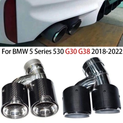 Silenciador de tubo de escape de carro fibra de carbono para BMW 2018-2022 G30 G38 525 530 540 - Imagem 1 de 4