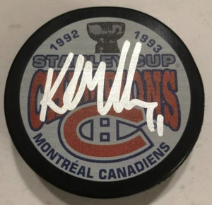 KIRK MULLER SIGNED MONTREAL CANADIENS 1993 STANLEY CUP HOCKEY PUCK W/ CASE COA - Picture 1 of 1