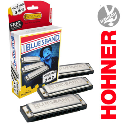 Hohner 3P1501BX Bluesband Harmonica, Pro Pack...