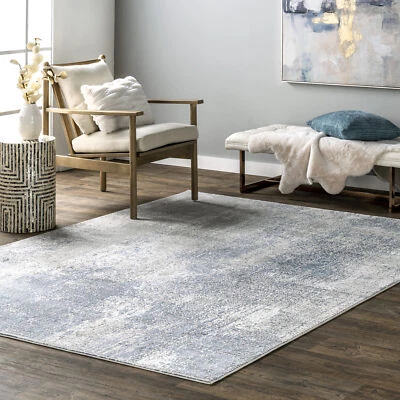 nuLOOM Alice Abstract Waterfall Area Rug in Blue Modern/Contemporary Abstract