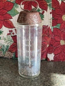Vintage Malted Milk Mixer Hazel Atlas Metal & Glass Marked Bottle Primitive - Picture 1 of 11