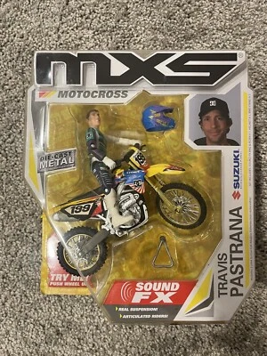 Travis Pastrana Road Champs MXS Rare Moto x Dirt Bike Toy Click N GRIP TP199 Rmz - Image 1 of 2