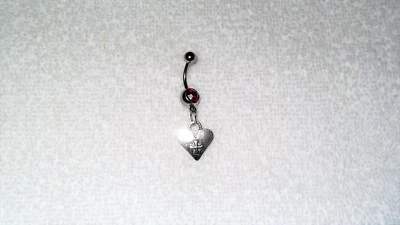 Heart Cross Charm Belly Button Navel Ring Body Jewelry Piercing 14g - Image 1 of 3