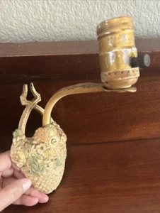Basket w/Flowers Wall Sconce Light Fixture Vintage Cream & Pastels - Picture 1 of 6