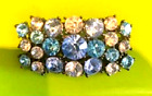 Broche rectangulaire bijoux mode strass cristal neuf avec étiquette 1,5" x 0,8"