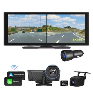 CAM+ Wireless Android Auto CarPlay 10.2" Car Radio Stereo GPS Navigation 64GB SD - Picture 1 of 18