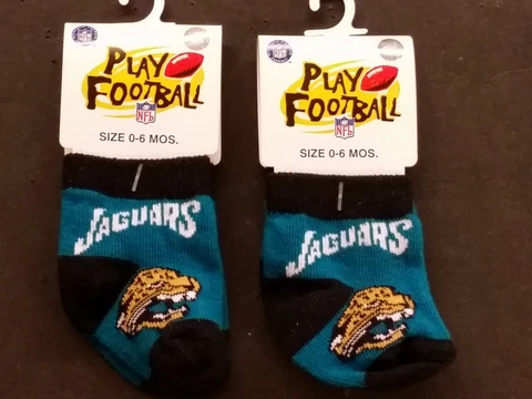NFL Baby Booties, Baby Socks (Size 0-6 Months) Jacksonville Jaguar #1-2 (2 Pair) Cover
