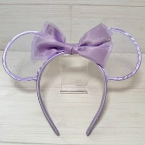 Tokyo Disney Resort Store Ears HeadBand Hat Lace dots purple ribbon Used - Picture 1 of 10