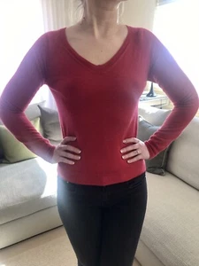 3.1 Phillip Lim red Cashmere Back Bow Tie jumper Sweater Top Sz Small - Picture 1 of 12