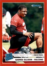 2019 Donruss Red Press Proof #349 Qadree Ollison Rookie Card Falcons