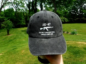 NUEVO AK-47 ¡LA ÚNICA IDEA COMUNISTA A LOS LIBERALES NO LES GUSTA GORRA DE ALGODÓN GRIS OSCURO! - Imagen 1 de 9