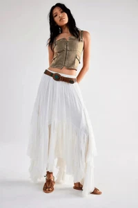 Free People FP One Clover Skirt Asymmetrical Tiered White Small S NEW - Picture 1 of 8