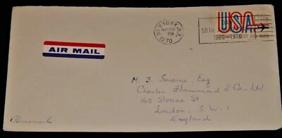Vintage Cover,1970,NYC,AIRMAIL,To London SW-1,UK,Audubon Stamp,Disabled American - Image 1 of 3