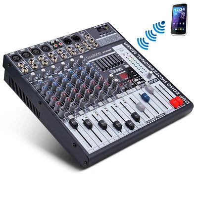 BOYTONE 8 Channel BLUETOOTH Professional Live Studio Audio Mixer USB, 7 BAND EQ  - Image 1 of 4